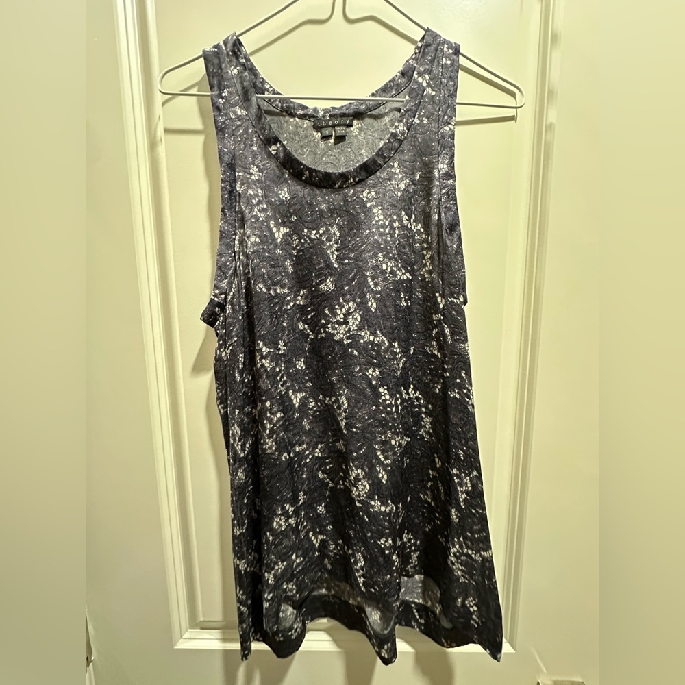 Theory Silk Women's Sleeveless Gray Top